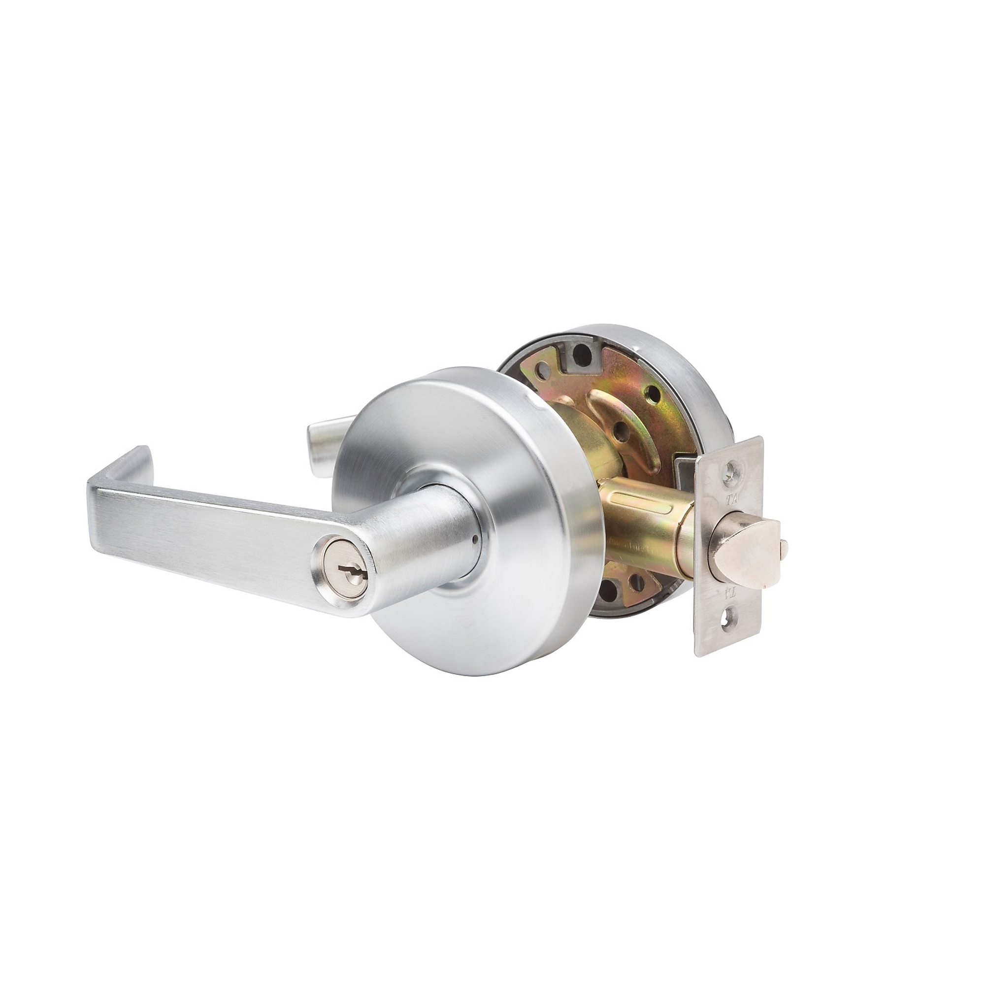 Trans Atlantic Global Door Controls Eiffel Standard Duty Cylindrical Storeroom Door Handle with Lock — Brushed Chrome, Grade 2, ADA Compliant, Model# GAL-1180L-R-626